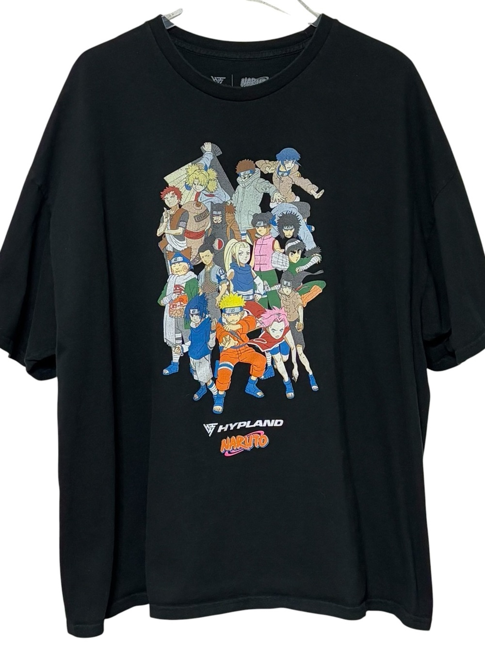 Hypland Naruto Shippuden Graphic Tee Black T-Shirt 3XL Anime Character Group